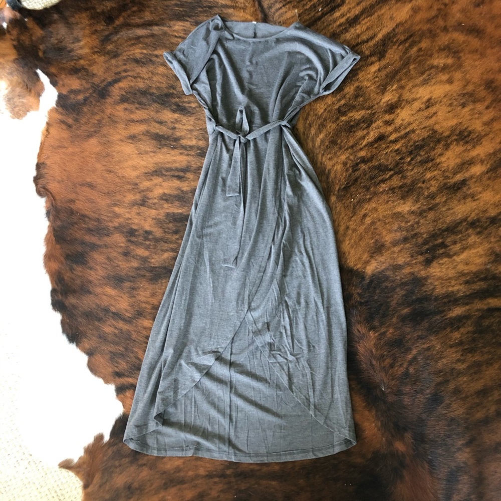 Gray tulip skirt/ T-shirt dress maxi